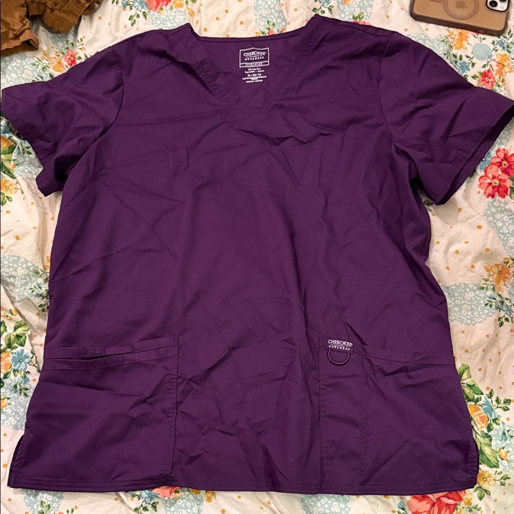 Cherokee Vivid Purple Scrub Top and pants